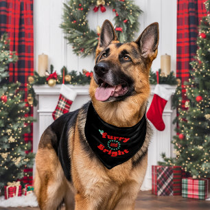 Furry and Bright Christmas Pet Bandana Collar