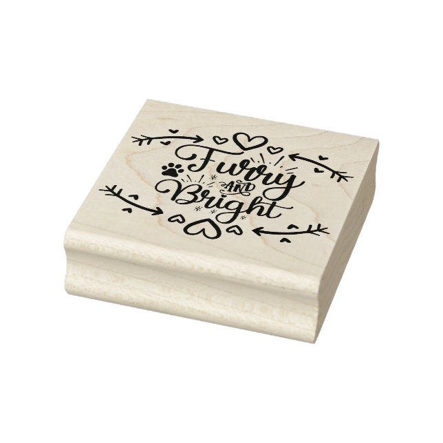 Furry and Bright Christmas Pet Lover Rubber Stamp (Stamp)