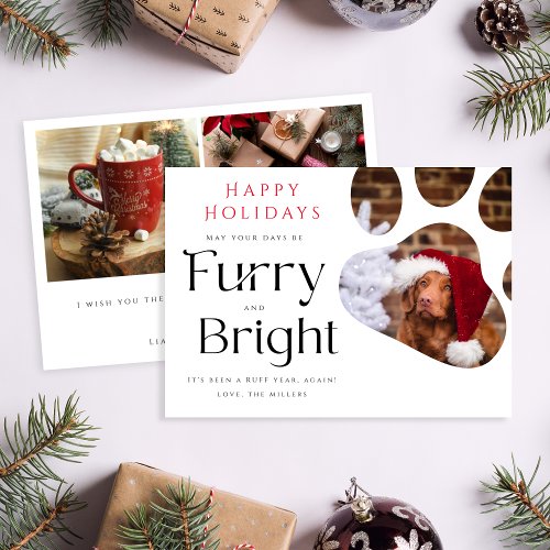 Furry and Bright Pet 3 Photo Funny holiday card