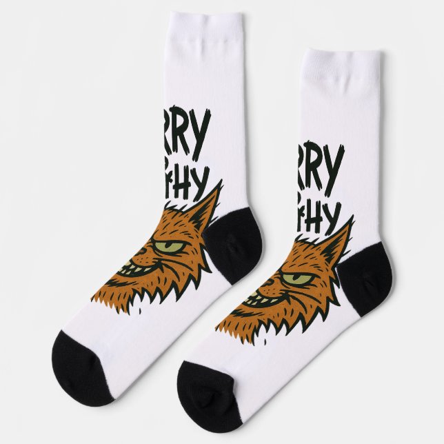 "Furry and Filthy" Sassy Cat Socks   (Left)