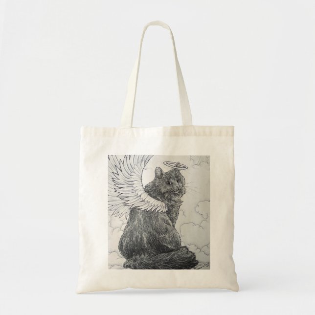 Furry Angel (Heavenly Feline) Tote Bag (Front)