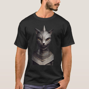 Furry Anthro Cat Knight Portrait Finely Armor Warr T-Shirt