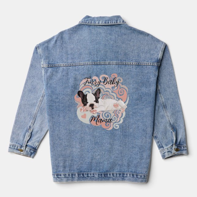 Furry Baby Momma Denim Jacket (Back)