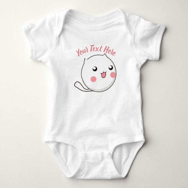 Furry Ball of Kitten Love Template Baby Bodysuit (Front)