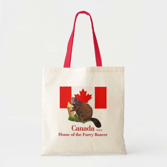 Furry Beaver Tote Bag (Front)