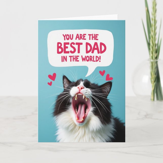 Furry Best Dad Greeting Card (Front)