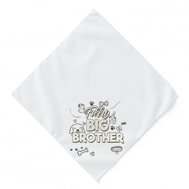 Furry Big Brother Dog Baby Announcement Bandana (Front)