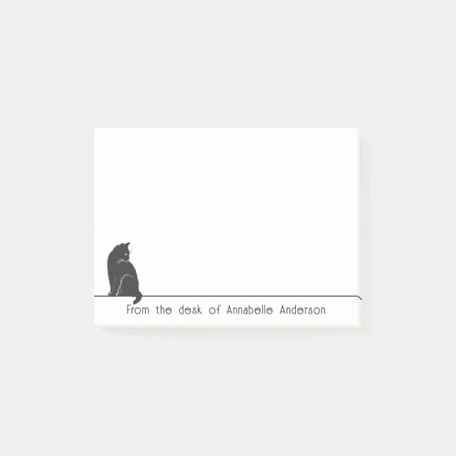 Furry Black Cat Personalize Notes (Front)
