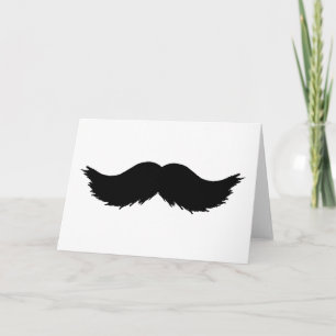 Furry Black Mustache Card