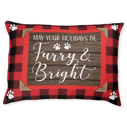 Furry  Bright Buffalo Plaid Holiday Pet Bed