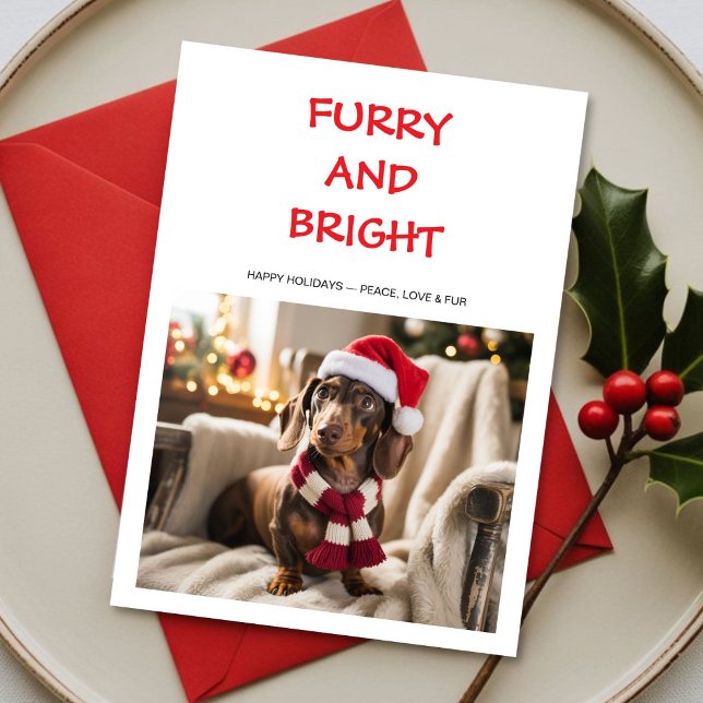 Furry & Bright Colorful dog Christmas Card (Creator Uploaded)