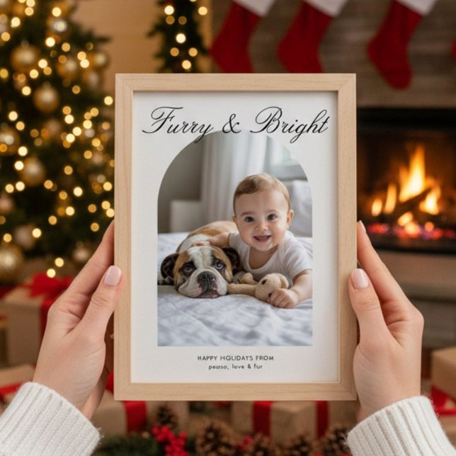Furry & Bright Cozy Family Holiday Card (Creator Uploaded)