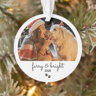 Furry & Bright Custom Holiday Pet Photo Ornament