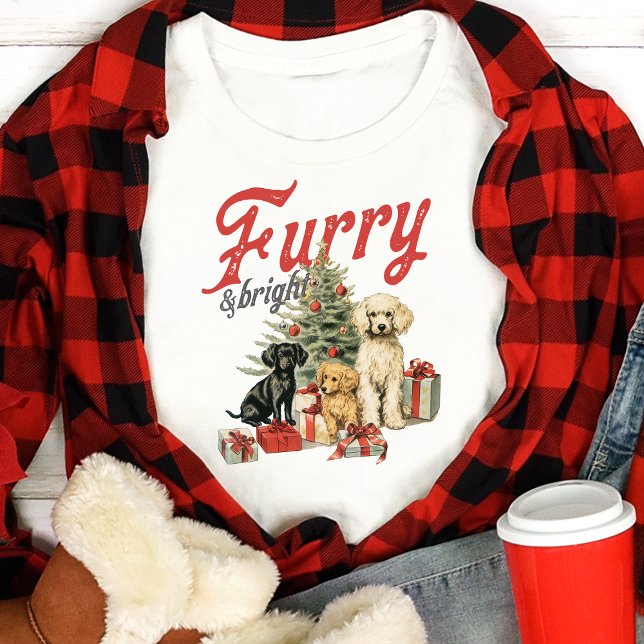 Furry & Bright Dog Lover Christmas Tri-Blend Shirt (Creator Uploaded)