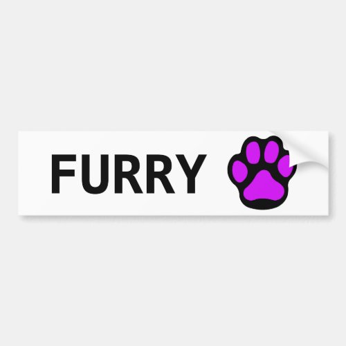 Furry Bumper Sticker
