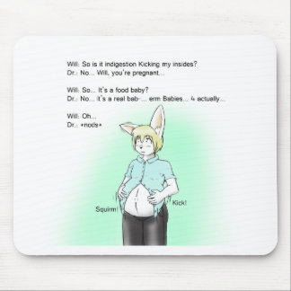 Furry bunny prenancy mouse pad