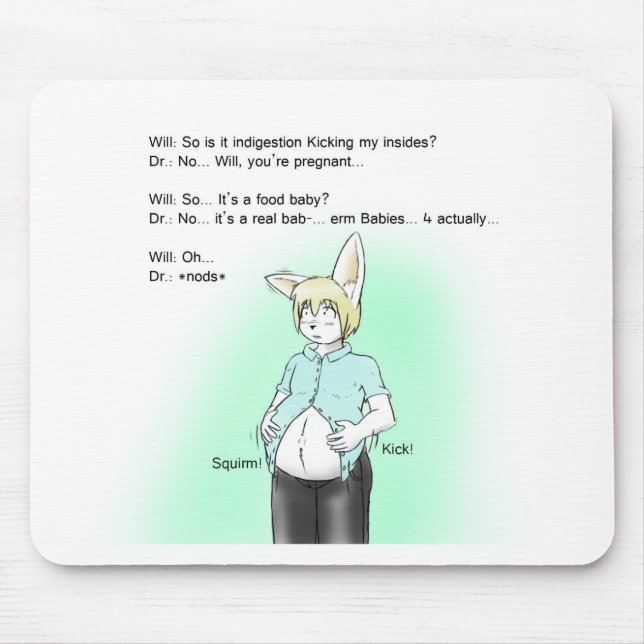 Furry bunny prenancy mouse pad (Front)