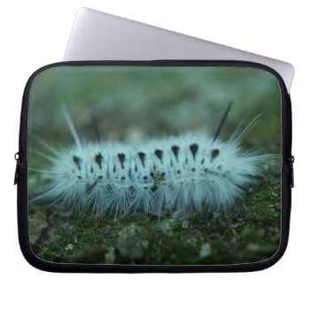Furry Caterpillar Neoprene Laptop Sleeve 10" by StormythoughtsGifts at Zazzle