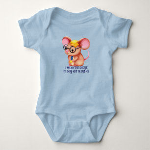 Furry Cheese Man Business Mouse Tie Glasses Nerdy Baby Bodysuit