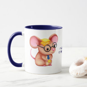 Furry Cheese Man Business Mouse Tie Glasses Nerdy Mug