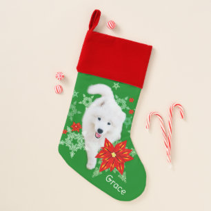 Furry Christmas Dog Samoyed personalized Stocking