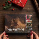 Furry Christmas Pet Photo Collage Holiday Card<br><div class="desc">On Dasher, on Dancer, on Prancer, on Vixen... but what about Fido and Whiskers? This year, let your four-legged family members join in the holiday fun with our unique, personalized cards. Starring four of your favorite pet photographs and complete with a fur-friendly play on the words 'Merry Christmas', these cards...</div>