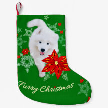 Furry Christmas/Winter Dog Samoyed