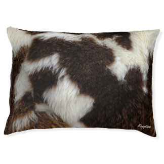 Furry Cowhide Dog Bed