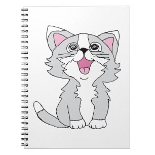 Furry Cute Cat Esthetic Happy Cat Clipart Drawing Notebook