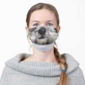 Furry Dog Face / Funny Adult Cloth Face Mask (Worn)