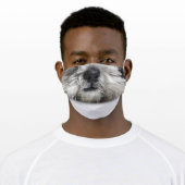 Furry Dog Face / Funny Adult Cloth Face Mask (Worn)