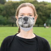 Furry Dog Face / Funny Adult Cloth Face Mask (Outside)