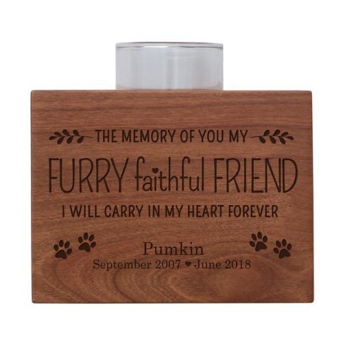 Furry Faithful Friend Pet Memorial Candle Holder