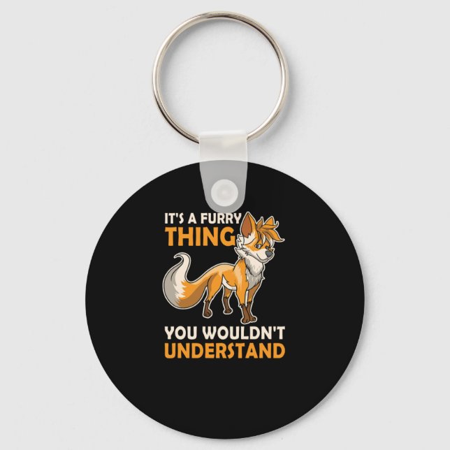 Furry Fandom Furries Fursona Fursuit Keychain (Front)