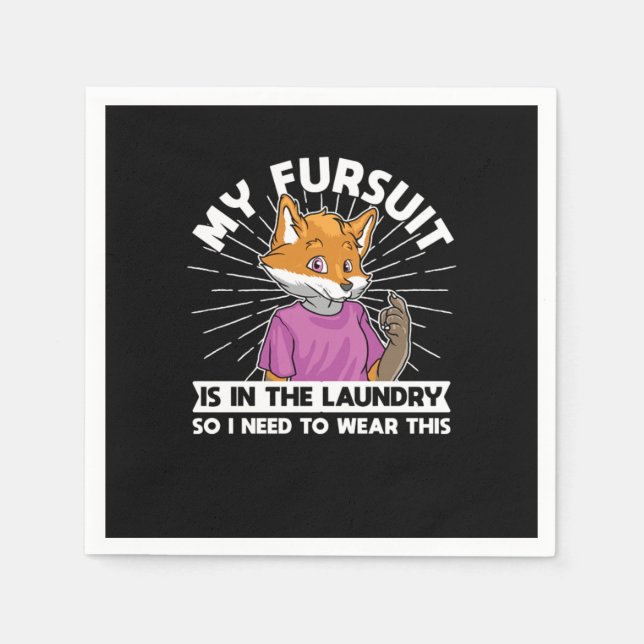 Furry Fandom Furries Fursona Fursuit Napkins (Front)