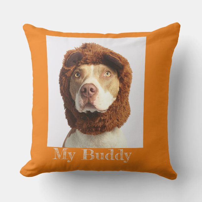 Furry Fashion" Throw Pillow (Front)