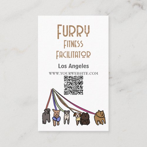 Furry Fitness Facilitator Los Angeles QR Code  Business Card