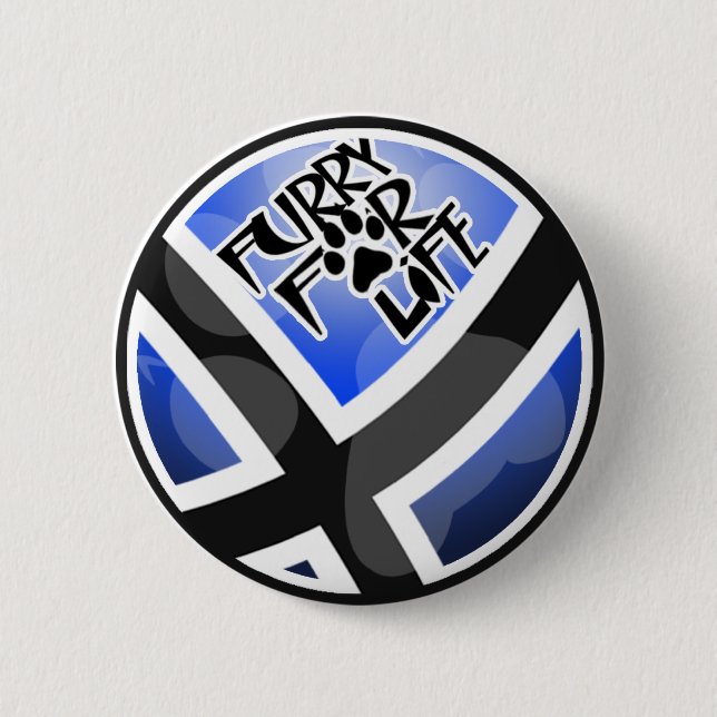 Furry For Life Pinback Button (Front)
