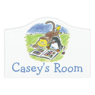 Furry Friends Comic Book Personalized Door Sign