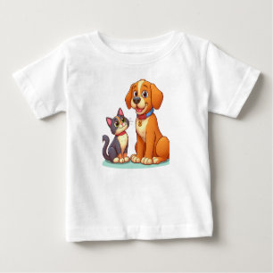Furry Friends Forever: Dog and Cat Together Baby T-Shirt