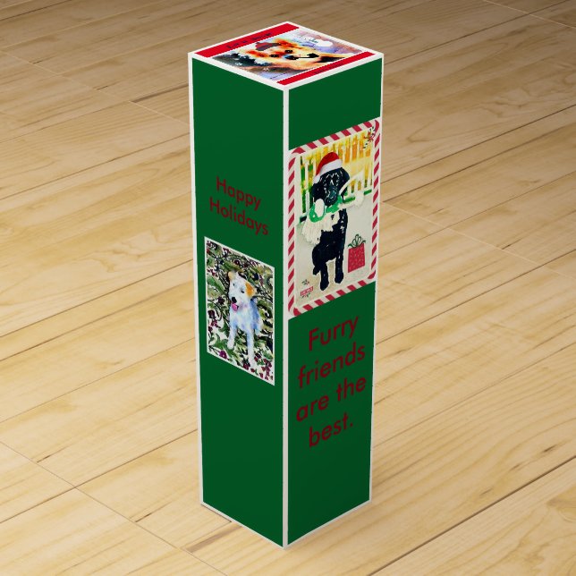 Furry Friends Greeting Card Wine Box (Front)