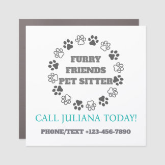 Furry Friends Pet Sitter Small Business Car Magnet