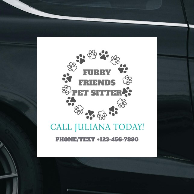 Furry Friends Pet Sitter Small Business Car Magnet (Furry Friends Pet Sitter Small Business Car Magnet)