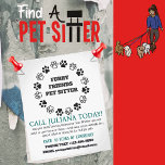 Furry Friends Pet Sitter Small Business Flyer<br><div class="desc">Unleash the Purr-fect Solution for Your Pet Care side hustle. 🐾 Create this flyer with your name and information and start your pet-sitting small business today. Featuring a cute circle of paw prints to use as your logo. Neon blue and gray lettering. Consider transferring this design onto business cards too!...</div>