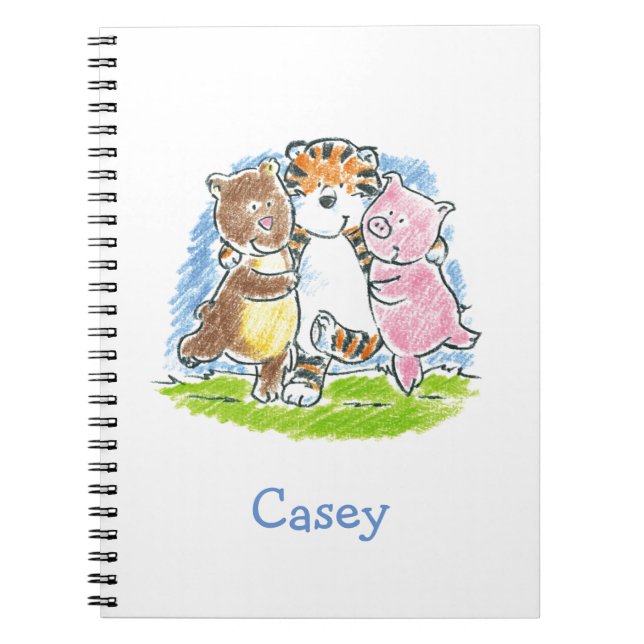 Furry Friends Trio Spiral Notebook (Front)