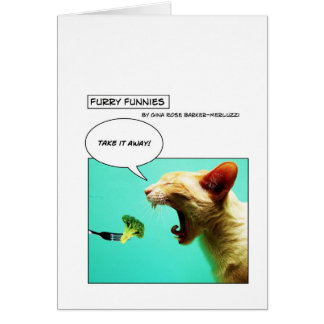 Furry Funnies ~ cat and broccoli Cards