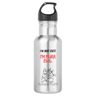 Furry fury - funny cat stainless steel water bottle