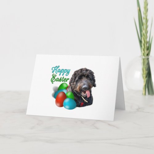 Furry Goldendoodle Black Happy St Patricks Day Card