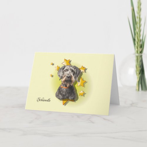 Furry Grey Schnoodle is a Star  Card
