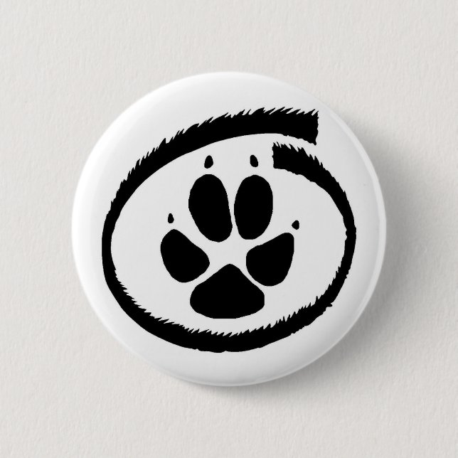 Furry Inside (Fox Paw) Badge Button (Front)